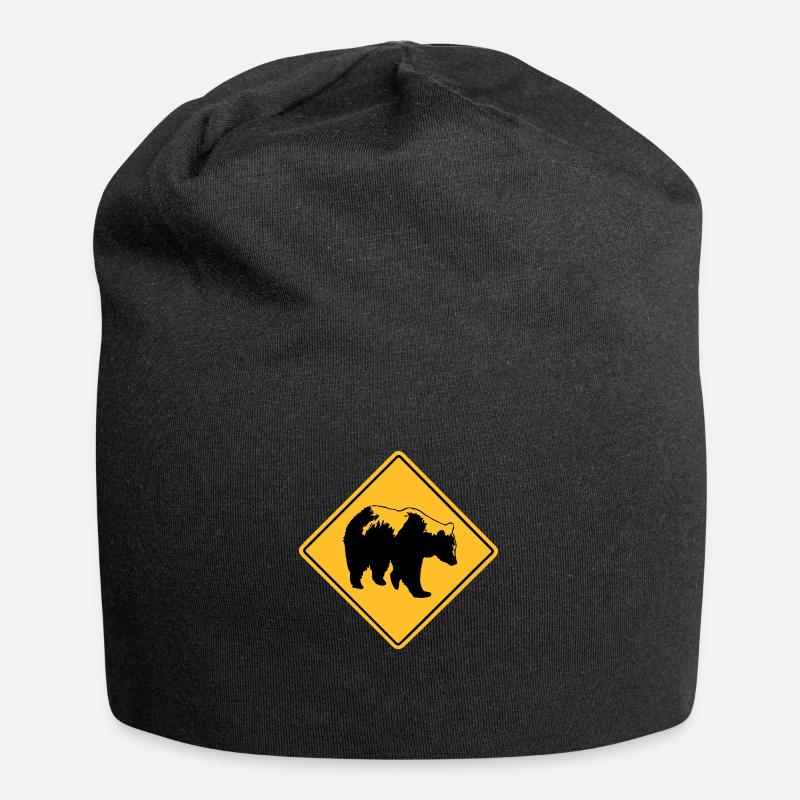 Grizzly Road Sign - Jersey-Beanie - Schwarz