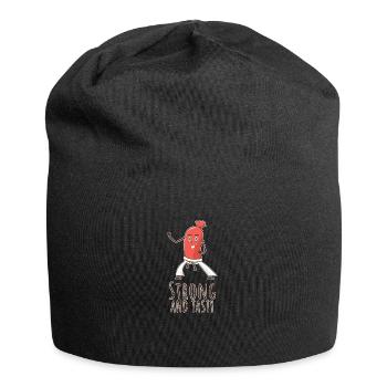 Strong and Tasty Karate Wurst Geschenk - Jersey-Beanie - Schwarz - Vorne