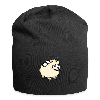 Doux mélange de mouton et de licorne - Bonnet en jersey - noir - Devant