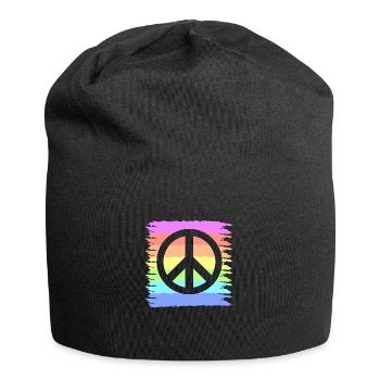 Hippie | Peace Sign Hippies Love Gift Ideas - Jersey Beanie - black - Front