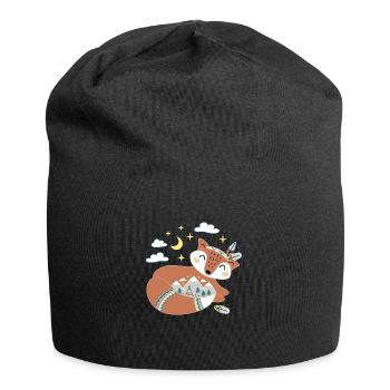renard rêveur - Bonnet en jersey - noir - Devant