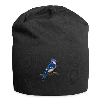 jz.birds Blue Jay Vogel Design - Jersey-Beanie - Schwarz - Vorne