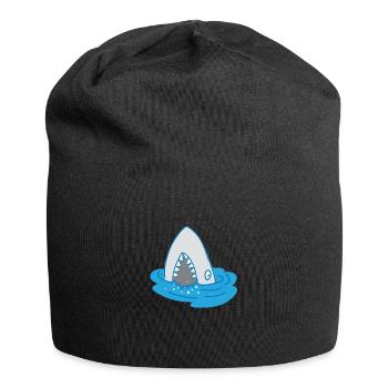 shark with open mouth - Jersey Beanie - black - Front