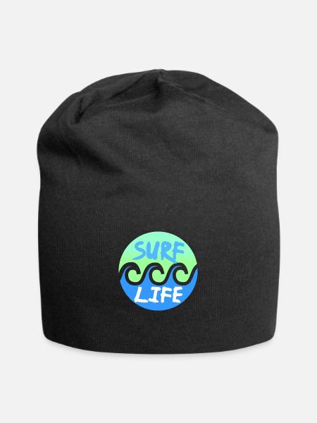 Surfen - Jersey-Beanie - Schwarz