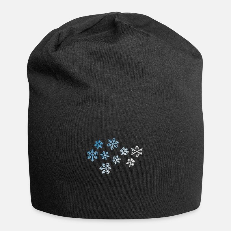 Winter Schneeflocke - Jersey-Beanie - Schwarz