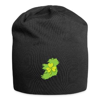 Irland Irische Karte mit Kleeblatt - Jersey-Beanie - Schwarz - Vorne
