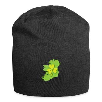 Ireland Irish map with shamrock - Jersey Beanie - charcoal grey - Front
