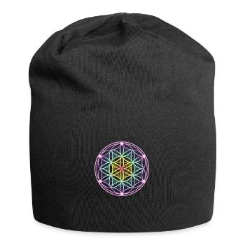 Seed of Life & Tetrahedron - Jersey Beanie - black - Front
