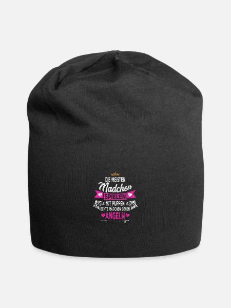 Angler Tochter Angelmädchen - Jersey-Beanie - Schwarz