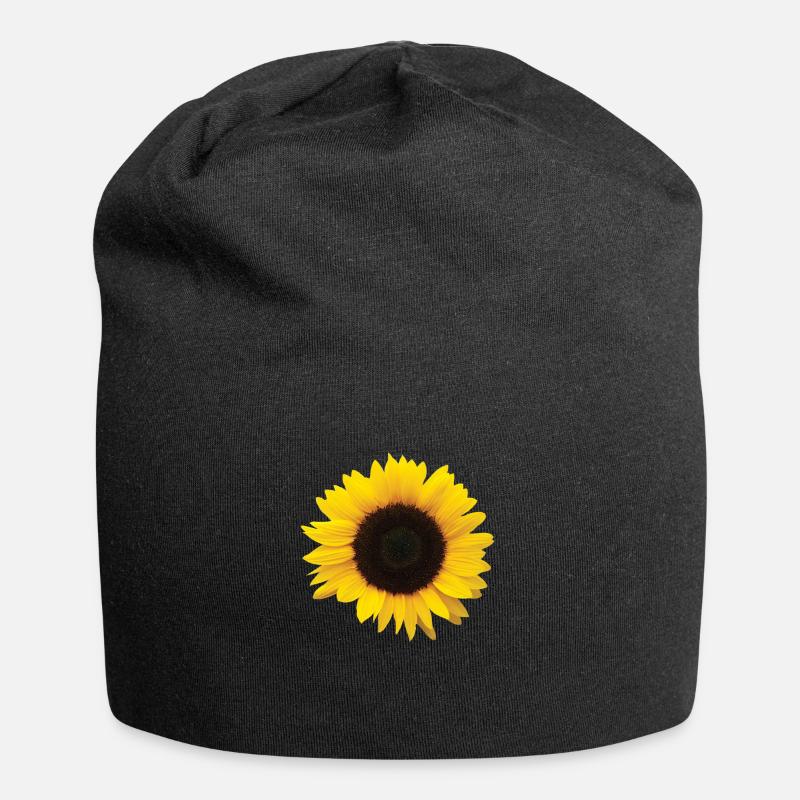 Sonnenblume - Jersey-Beanie - Schwarz