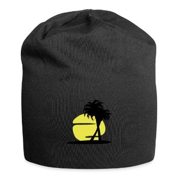 Sund and palm tree (super cheap!) - Jersey Beanie - black - Front