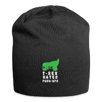 Lustiges Gym T-Rex Hates Push-Ups Geschenkidee - Jersey-Beanie - Schwarz - Vorne