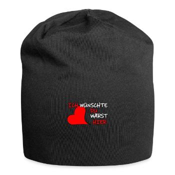 Cooles Herz Partner Vermissen Spruch Geschenk - Jersey-Beanie - Schwarz - Vorne