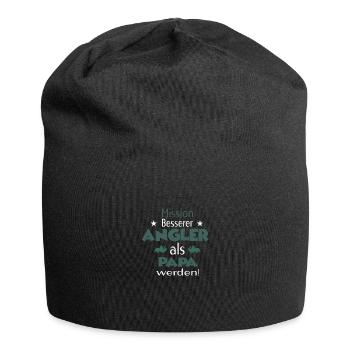 Mission Besserer Angler als Papa werden - Jersey-Beanie - Schwarz - Vorne