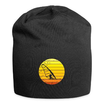Windsurfer Retro Sonnenuntergang - Jersey-Beanie - Schwarz - Vorne