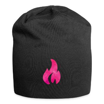 flamme feuer pink - Jersey-Beanie - Schwarz - Vorne