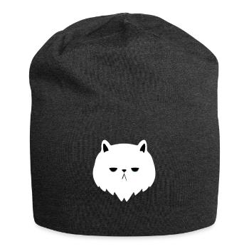 chat s'ennuie - Bonnet en jersey - charbon - Devant