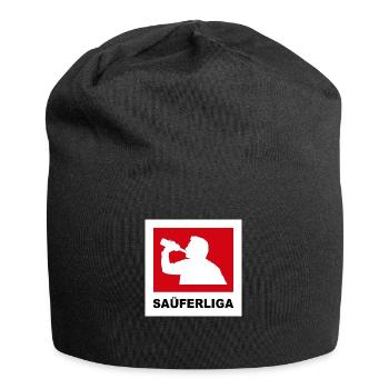 Trinkerliga, Säuferliga - lustig, funny, saufen - Jersey-Beanie - Schwarz - Vorne