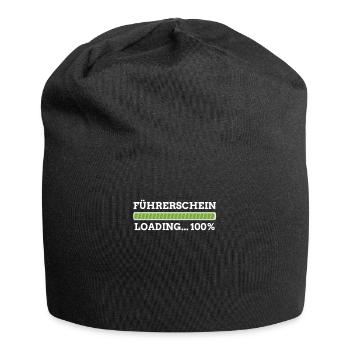 Führerschein loading 100% Auto Moped Prüfung Shirt - Jersey-Beanie - Schwarz - Vorne