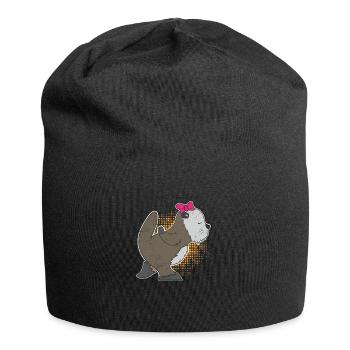 Seeotter Freundin Liebe Paare Geschenkidee - Jersey-Beanie - Schwarz - Vorne
