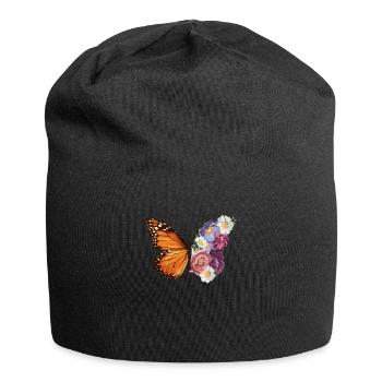Butterfly Flowers - Jersey Beanie - black - Front