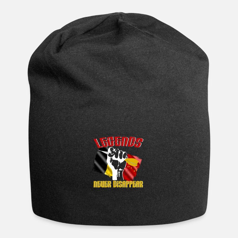 Legends never disappear Belgium with flag - Jersey Beanie - black