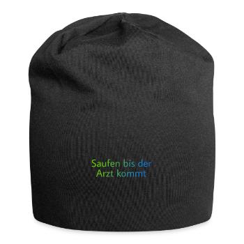 Alkohol Trinken Saufen Besoffen Arzt Spruch Bier - Jersey-Beanie - Schwarz - Vorne