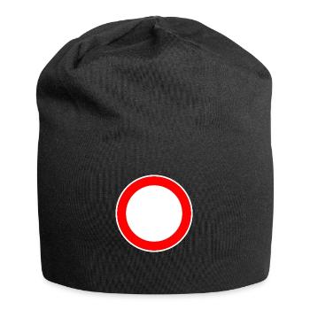 Panneau de signalisation circulaire modèle - Bonnet en jersey - noir - Devant