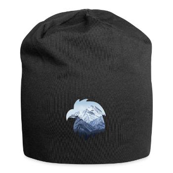 Eagle and snow-capped mountains - Jersey Beanie - black - Front
