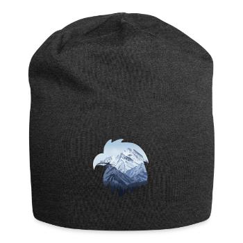 Eagle and snow-capped mountains - Jersey Beanie - charcoal grey - Front