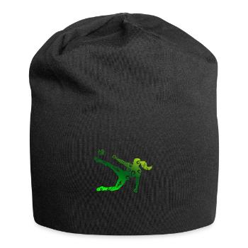 Maori Frauenfußball Kick Tribal Tattoo Geschenk - Jersey-Beanie - Schwarz - Vorne