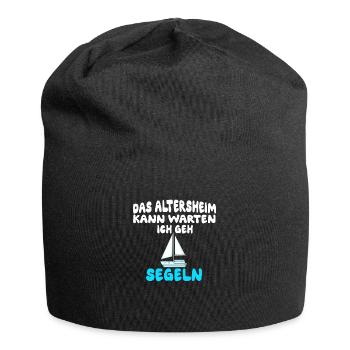 Das Altersheim kann warten, ich geh segeln - Jersey-Beanie - Schwarz - Vorne