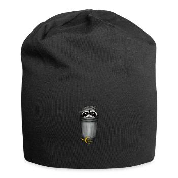 Raton laveur dans une poubelle - Bonnet en jersey - noir - Devant