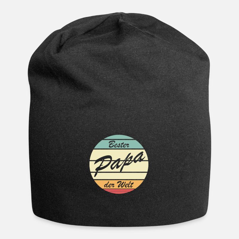 Retro Bester Papa der Welt - Jersey-Beanie - Schwarz