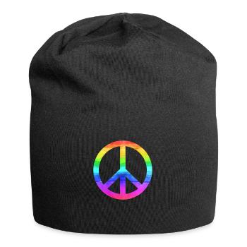 Symbole de signe de paix - Bonnet en jersey - noir - Devant