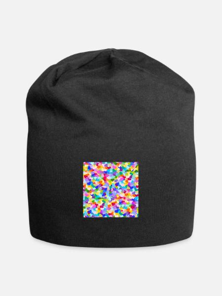 Konfetti Regenbogenherzen Muster - Jersey-Beanie - Schwarz