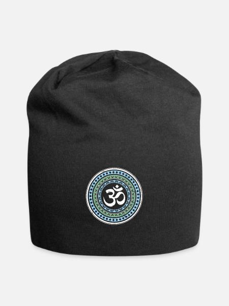 Mandala Om Yoga Esoterik - Jersey-Beanie - Schwarz