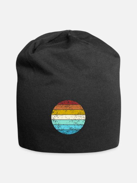 Retro Color Circle Vintage Look Basic Background - Jersey-Beanie - Schwarz