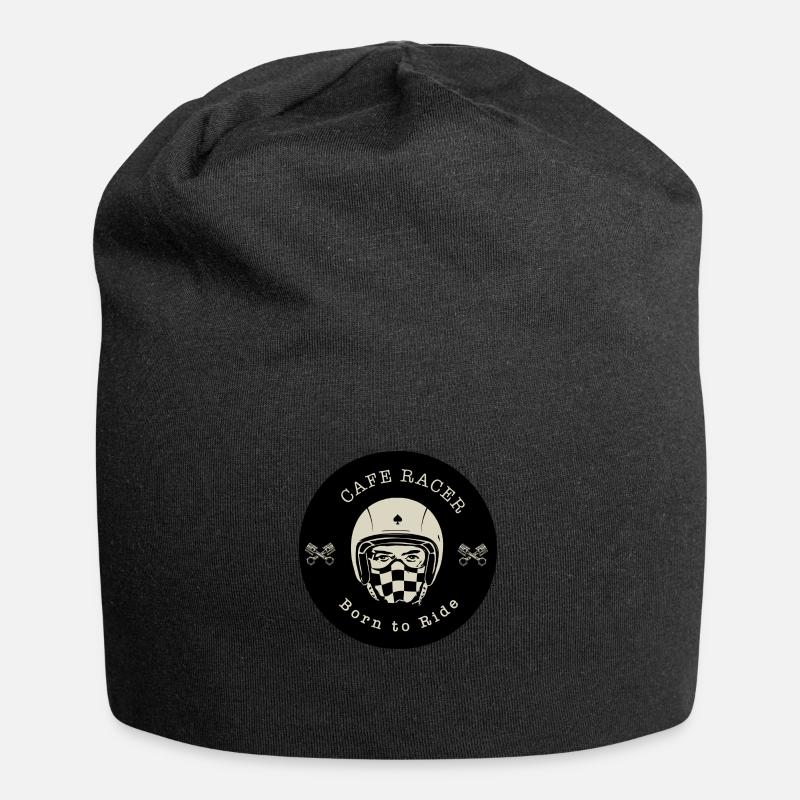 Logo café racer or - Bonnet en jersey - noir