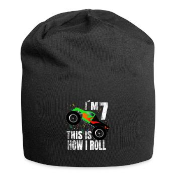 Geburtstag Junge 7 Jahre Monster Truck Geschenk - Jersey-Beanie - Schwarz - Vorne