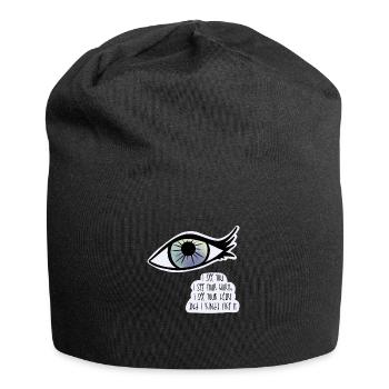 Ich sehe dich / Pflege - Jersey-Beanie - Schwarz - Vorne