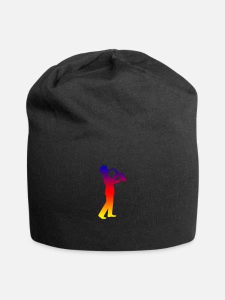 Musik Saxophon Guy Jazz Retro Vintage-Geschenkidee - Jersey-Beanie - Schwarz