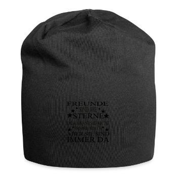 Freunde sind wie Sterne - Jersey-Beanie - Schwarz - Vorne
