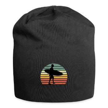 Surfen Surfboard Surfer Wellenreiter Retro - Jersey-Beanie - Schwarz - Vorne