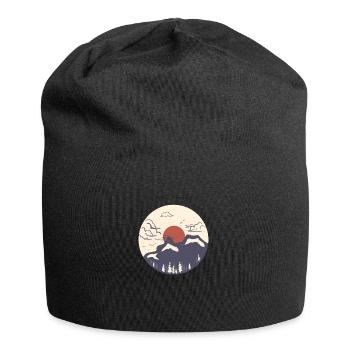 Japanese Mountain landscape - Jersey Beanie - black - Front