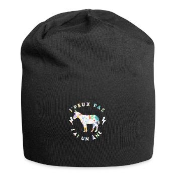 j'peux pas j'ai un âne - ane - Bonnet en jersey - noir - Devant
