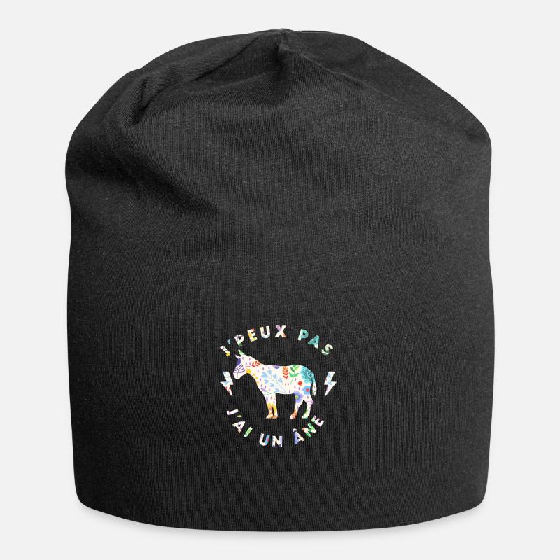 j'peux pas j'ai un âne - ane - Bonnet en jersey - noir