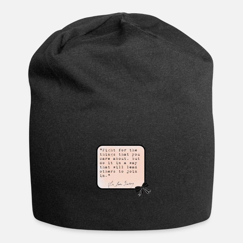 RBG Ruth Bader Ginsburg - citation - Bonnet en jersey - noir