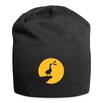 Oie de lune design - Bonnet en jersey - noir - Devant