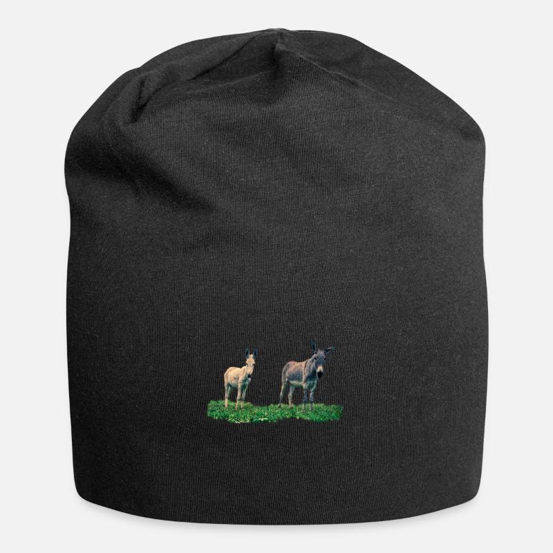 donkey - Esel - Jersey-Beanie - Schwarz